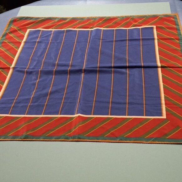 Lots of stripes in Blue Red Green and Gold Scarf Granny chic, Grandma core - Picture 5 of 7